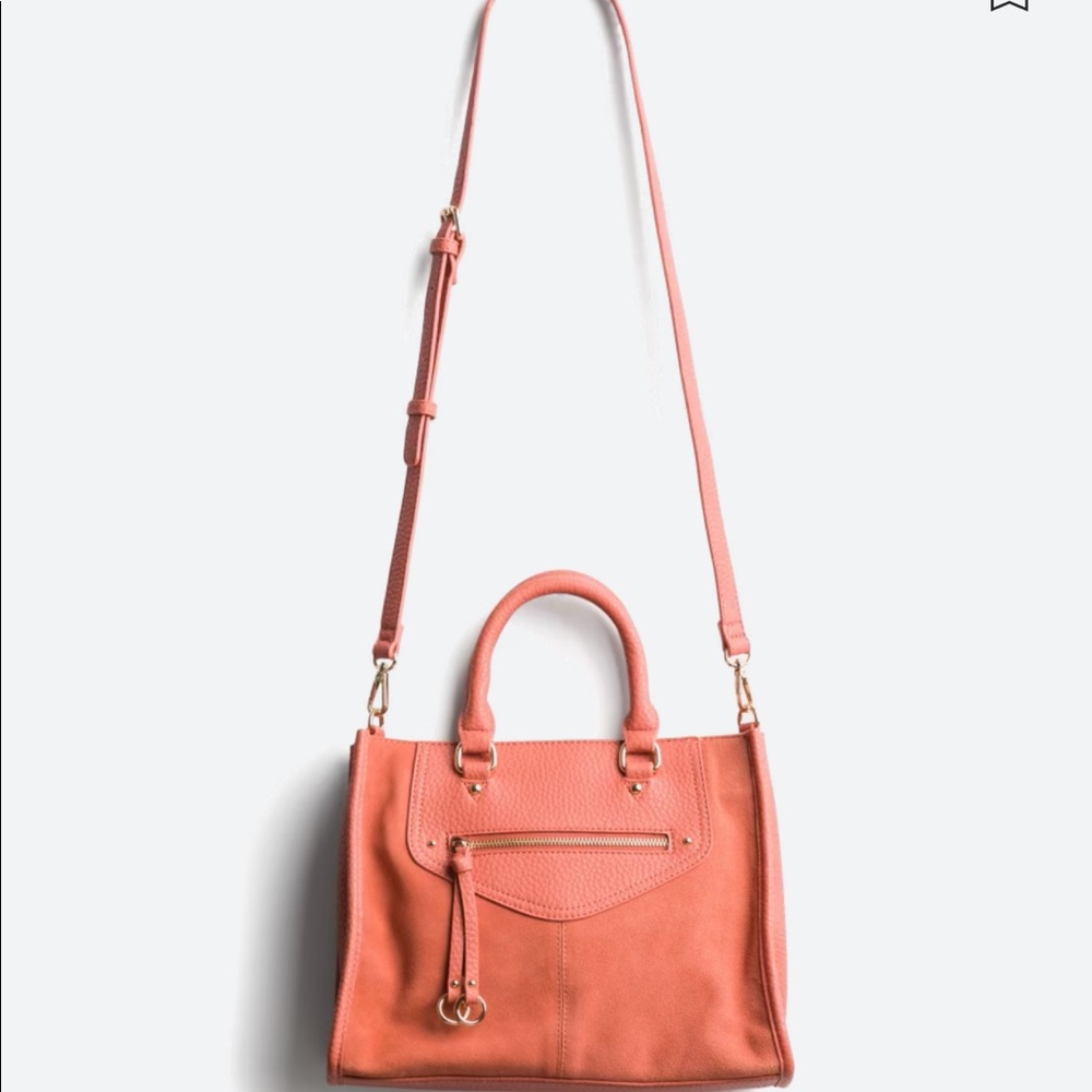 Moda luxe Suede Accent Satchel Burnt Orange